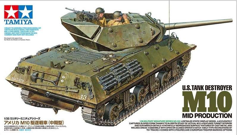 Niszczyciel czołgów M10 Wolverine, model Tamiya 35350 w skali 1:35.-image_Tamiya_35350_2
