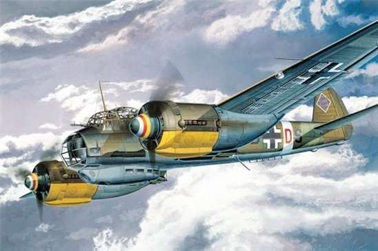 Model do sklejania niemieckiego bombowca z okresu WWII - Junkers Ju88A4, model Dragon 5528 w skali 1:48.-image_Dragon_5528_1