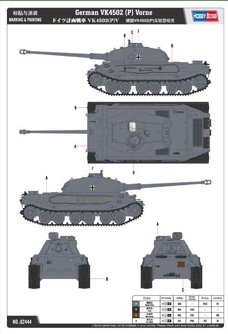 Niemiecki czołgu VK 4502 (P) Vorne w skali 1:35 - Modeledo.pl