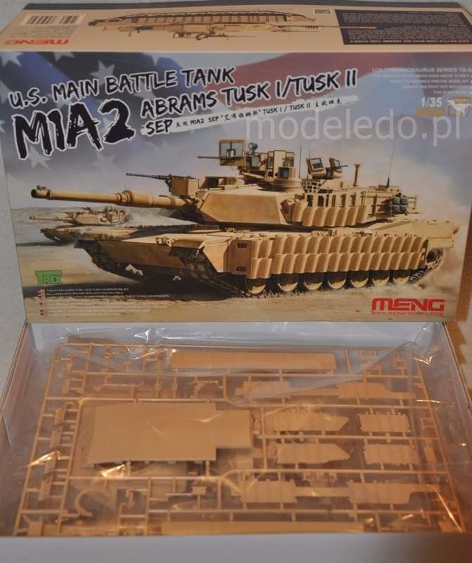 US Main battle tank M1A2 Abrams Tusk I/II - model czołgu Abrams do sklejania Meng TS-026_image_1-image_Meng_TS-026_3
