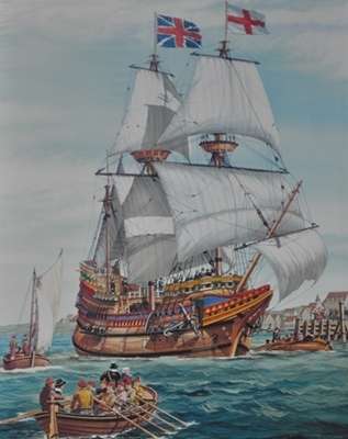 Angielski żaglowiec Mayflower, plastikowy model do sklejania Heller 80828 w skali 1:150.-image_Heller_80828_1