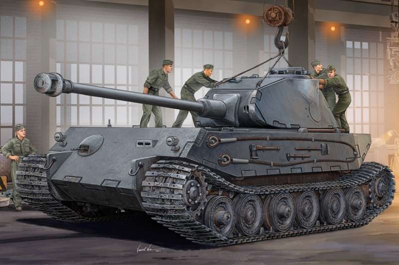 Niemiecki prototypowy ciężki czołg VK 4502 (P) Hintern, plastikowy model do sklejania Hobby Boss 82445 w skali 1:35-image_Hobby Boss_82445_1