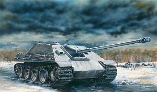 Model niemieckiego niszczyciela czołgów Sd.Kfz.173 Jagdpanther, plastikowy model Italeri 7048 do sklejania w skali 1/72.-image_Italeri_7048_1