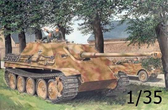 Niemiecki niszczyciel czołgów Jagdpanther Sd.Kfz.173 Ausf.G1 z Zimmeritem, plastikowy model do sklejania Dragon 6494 w skali 1:35.-image_Dragon_6494_1