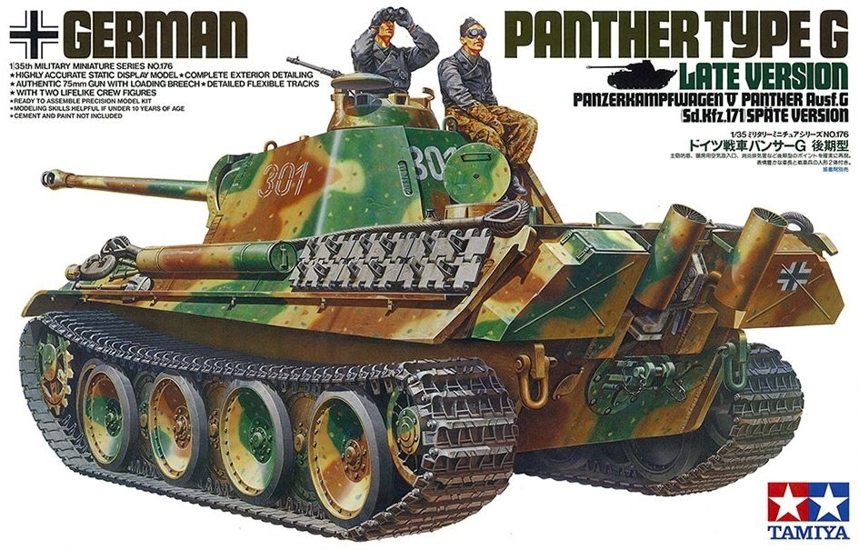 Niemiecki czołg Panther typ G późna wersja, plastikowy model do sklejania Tamiya 35176 w skali 1:35-image_Tamiya_35176_1