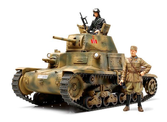 Model włoskiego czołgu średniego M13/40, plastikowy model do sklejania Tamiya 35296 w skali 1/35.-image_Tamiya_35296_1