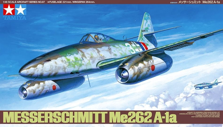 Niemiecki myśliwiec odrzutowy Messerschmitt Me 262 A-1a w skali 1:48, model_tamiya_61087_image_1-image_Tamiya_61087_1
