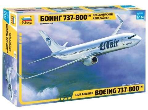 Pasażerski samolot Boeing 737-800, plastikowy model do sklejania Zvezda 7019 w skali 1:144-image_Zvezda_7019_1