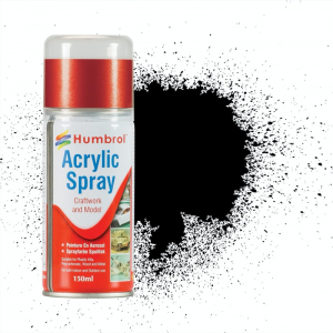 Arcylic Spray 021 Black Gloss 150ml Humbrol AD6021
