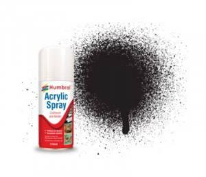 Arcylic Spray 033 Black Matt 150ml Humbrol AD6033