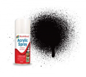 Arcylic Spray 085 Black Satin 150ml Humbrol AD6085