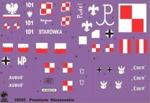 35D05 Polska kalkomania - Pojazdy opancerzone Powstania Warszawskiego - skala 1/35