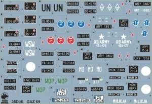 35D08 Polska kalkomania - GAZ 69 w Polsce - skala 1/35