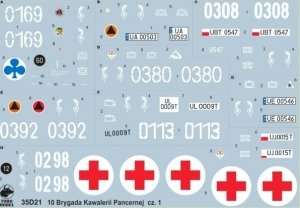 35D21 Polska kalkomania - Pojazdy 10tej Brygady Kawalerii Pancernej cz.1 - skala 1/35