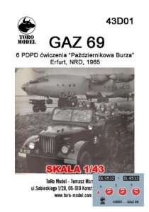 43D01 Kalkomania 1-43 GAZ 69 6PDPD ćw. Październikowa Burza