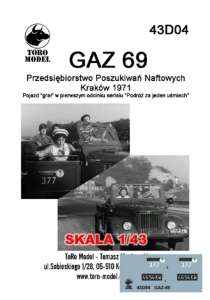 43D04 Kalkomania 1-43 GAZ 69 Przeds. Poszukiwań Naftowych