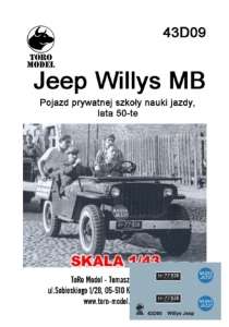 43D09 Kalkomania 1-43 Jeep Willys MB Prywatna szkoła nauzki jazdy