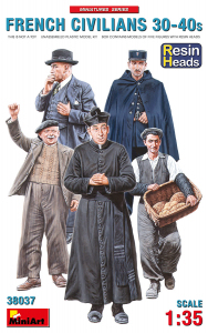 MiniArt 38037 French Ciwilian's 30-40s. Resin Heads 1/35 