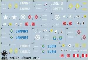 72D27 Kalkomania - Stuart w polskiej służbie cz. 1 skala 1/72