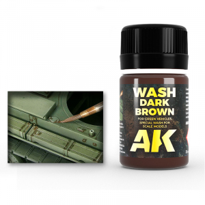 AK Interactive 045 Dark Brown Wash for Green Vehicles 35ml