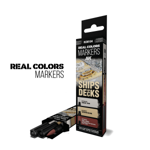 AK Interactive RCM104 Ships & Decks - Real Colors Markers Set