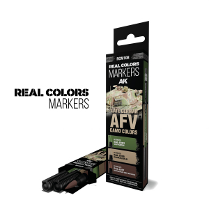 AK Interactive RCM108 Late German AFV Camo Colors - Real Colors Markers Set