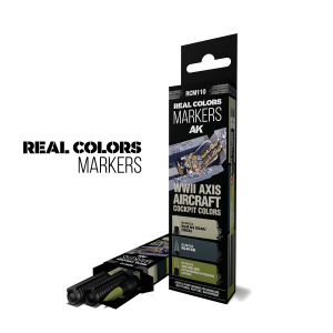 AK Interactive RCM110 WWII Axis Aircraft Cockpit Colors - Real Colors Markers Set