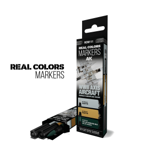 AK Interactive RCM111 WWII Axis Aircraft Squiggle Camouflage Colors - Real Colors Markers Set