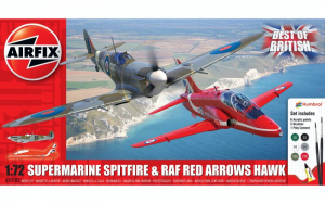 Starter Set Spitfire and RAF Red Arrows Hawk Airfix A50187 in 1-72