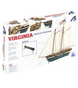 American Schooner Virginia. 1:41 Wooden Model Ship Kit Artesania 22115