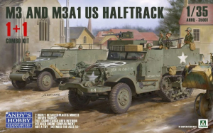 Andy's Hobby Headquarters AHHQ-35001 M3 & M3A1 US Halftrack 1+1 Combo Kit 1/35