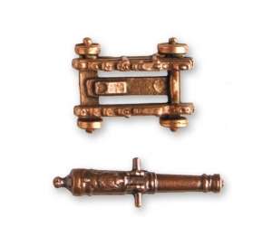 Cannon w/metal carriage 40mm 1u. Artesania 8723