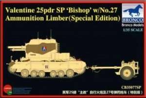 Valentine 25pdr SP Bishop w/No 27 Ammunition Limber in scale 1-35