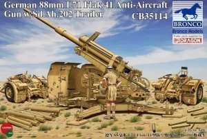 German 88mm L71 FlaK 41 Anti-Aircraft Gun w/Sd.Ah.202 Trailer 1:35