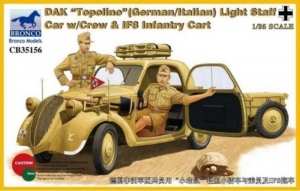 DAK Topolino Light Staff Car with Crew and IF8 Infantry Cart