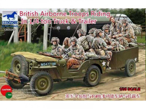 Bronco CB35169 British Airborne Troops Riding in 1/4 ton Truck & Trailer