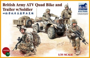 British Army ATV Quad Bike and Trailer w/Soldier