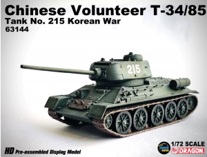 Die Cast Dragon Armor 63144 Chinese Volunteer T-34/85 Tank No.215 Korean War