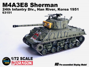 Die Cast Dragon Armor 63151 M4A3E8 Sherman 24th Infantry Div. Han River Korea 1951