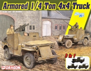 Armored 1/4 Ton Truck 4x4 w/.50-cal Machine Gun model Dragon