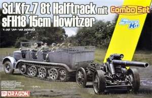Sd.Kfz.7 8(t) Halftrack and s.FH.18 Howitzer model Dragon in 1-35 
