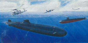 USS Dallas vs Typhoon Class model Dragon 7001 in 1-700