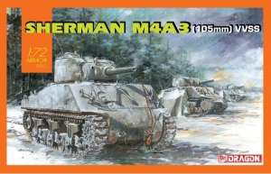 Sherman M4A3 105mm VVSS in scale 1-72 Dragon 7569