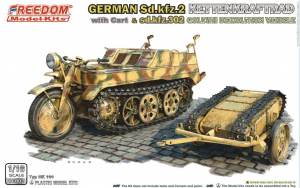 Freedom 16002 German Sd.Kfz.2 Kettenkraftrad with Cart & Sd.Kfz. 302 Goliath 1/16