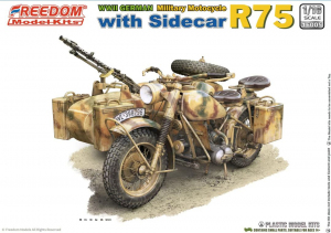 Freedom 16005 German BMW R75 Motorcycle with Sidecar 1/16 