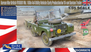Gecko Models 35GM0076 British FV18001 Mk.I 80in 4x4 Utility Vehicle (Early Production) w/10-cwt Bantam Trailer 1/35