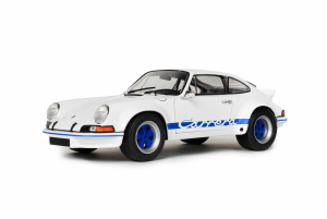 Die Cast Porsche 911 RSR White / Blue Carrera Stripes 1973 1/18 - Solido 1801119