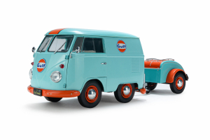 Gotowy model VOLKSWAGEN  T1 VAN KOOL COMBI WITH TRAILER GULF OIL TRIBUTE 1950  1/18 Solido 1810908