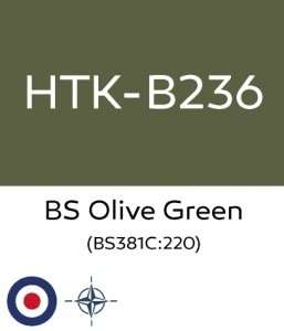 Hataka B236 - BS Olive Green - acrylic paint 10ml