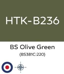 Hataka B236 - BS Olive Green - acrylic paint 10ml 